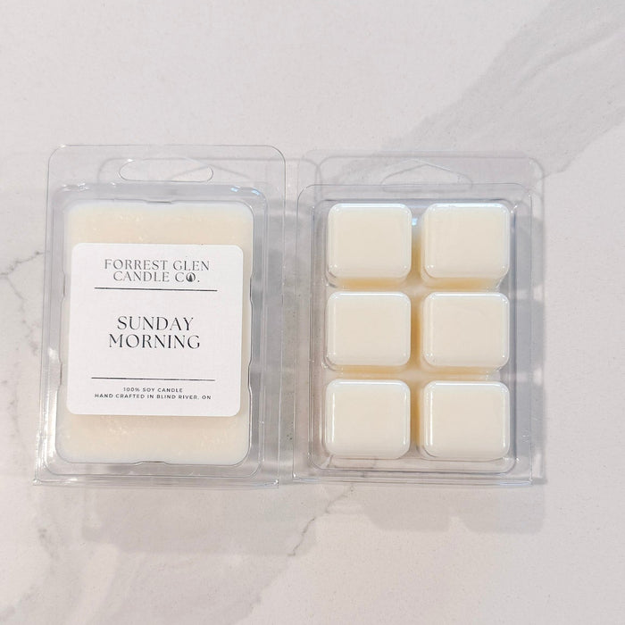 sunday morning wax melt on marble background